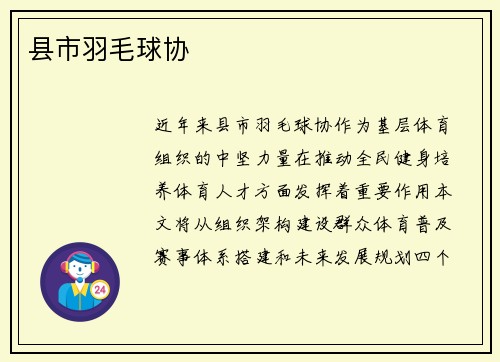 县市羽毛球协